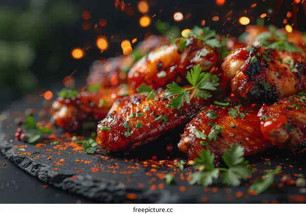 A plate of delicious looking buffalo chicken wings