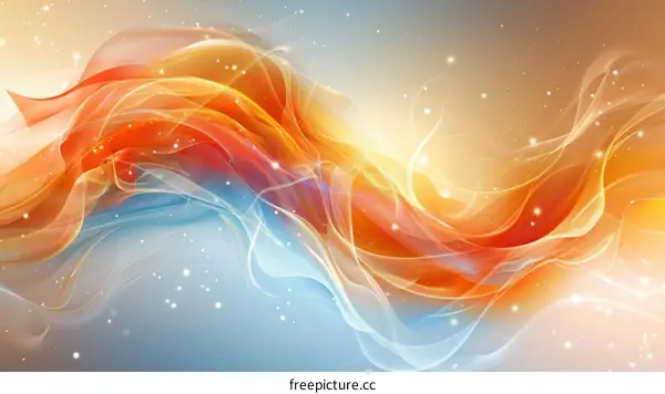 Abstract: Energetic Flow of Vibrant Orange and Blue