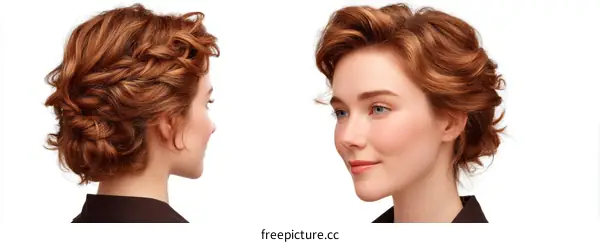 Elegant Hairstyle Portrait of a Caucasian Woman