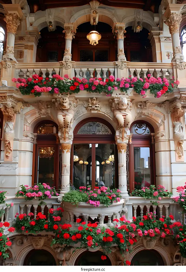 Balcony with flowers