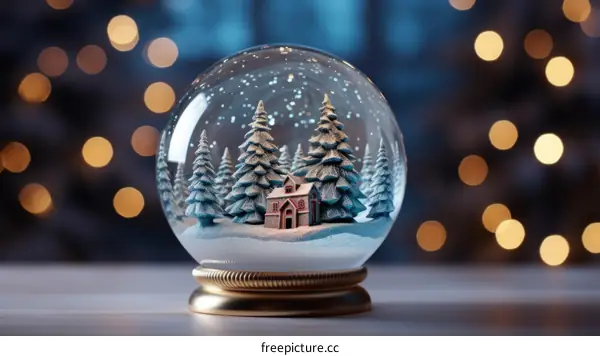 Winter Wonderland Snow Globe with House