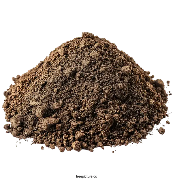 [Transparent Background PNG]Pile of Brown Soil Closeup