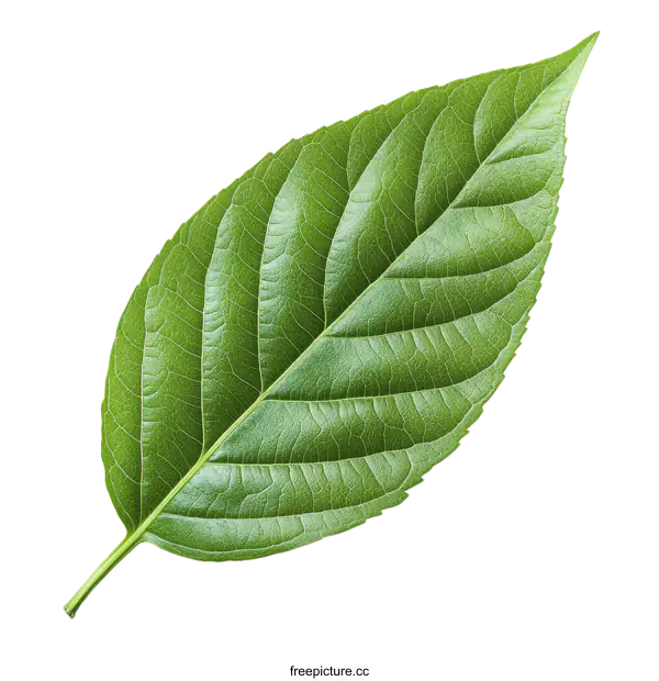 [Transparent Background PNG]Closeup Image of a Vibrant Green Leaf