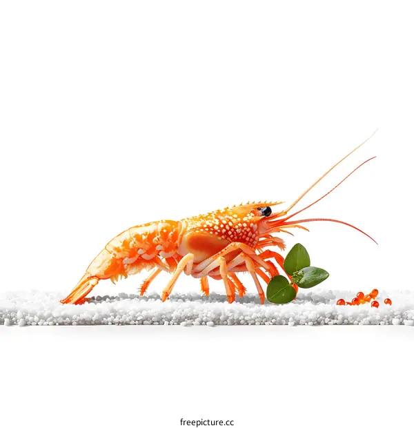 Orange lobster on white background