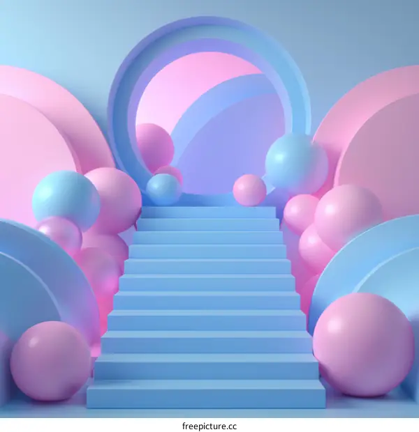 Pastel Geometric Steps Display Background