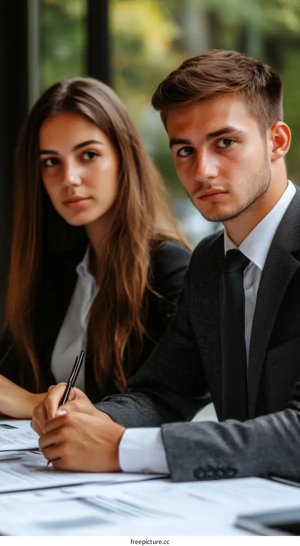 Business Meeting of Two Young Professionals