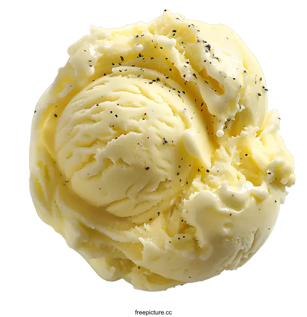[Transparent Background PNG]A scoop of vanilla ice cream