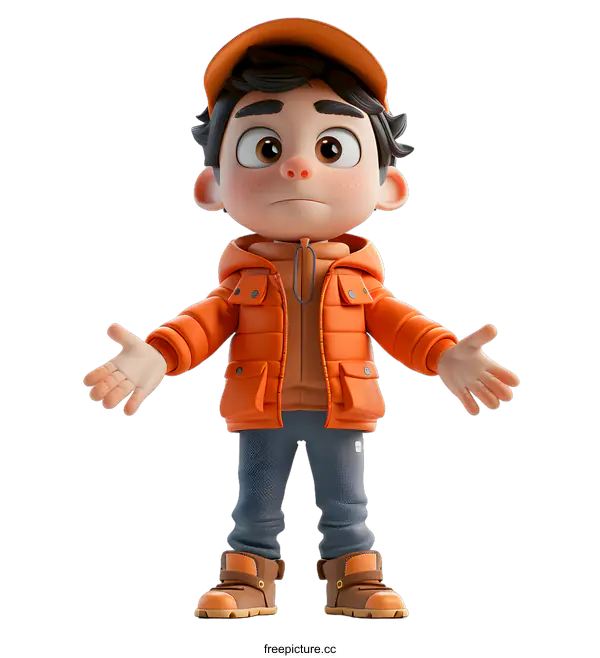 [Transparent Background PNG]3D rendering of a cartoon character