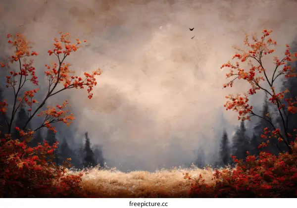 Autumnal Forest Landscape Painting