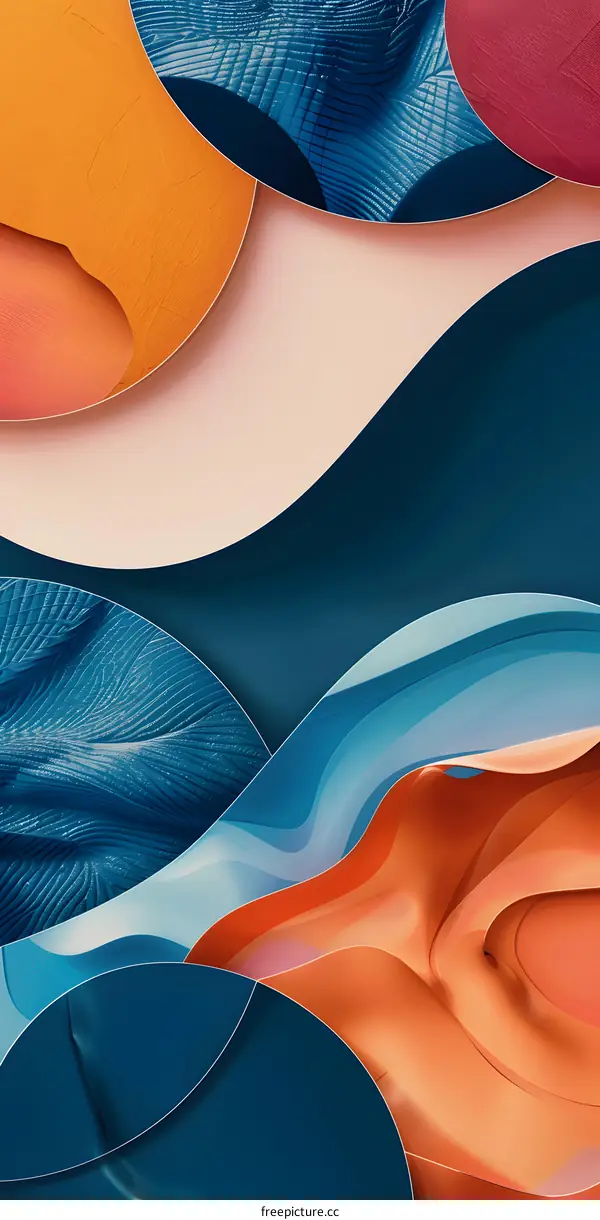 Abstract Shapes and Textures in Vibrant Colors