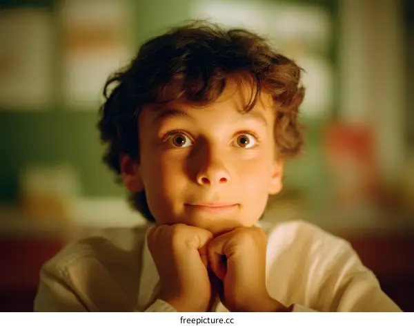 Curious Child Close-up Portrait