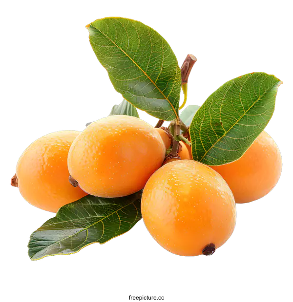 [Transparent Background PNG]A branch of ripe loquats