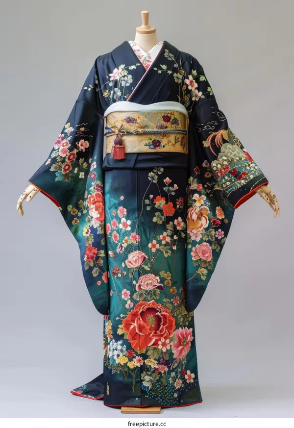 A kimono with a floral pattern