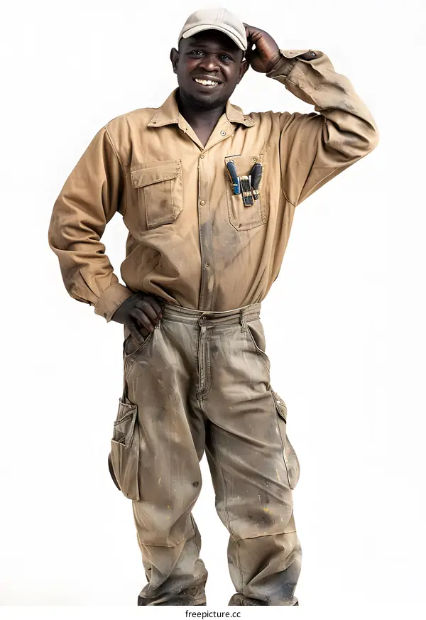 Portrait of a Confident African Worker in Uniform