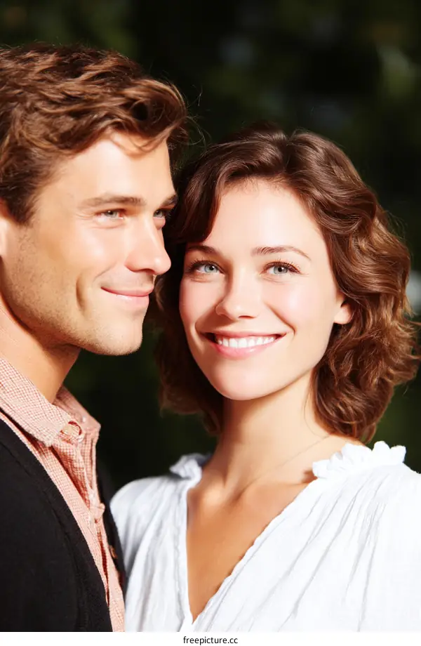 Couple Close Up Portrait Outdoors