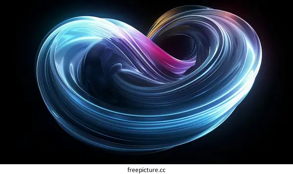 Colorful 3D rendering of a twisted shape resembling an infinity symbol