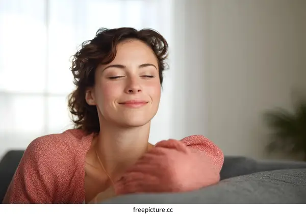Woman Relaxing on a Sofa