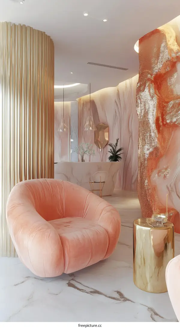 Modern Luxury Pink Salon Interior Design