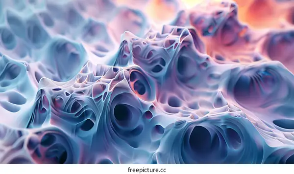 Surreal Alien Landscape with Blue and Pink Terrain