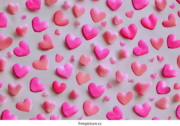 Abstract Pink Hearts Pattern Background