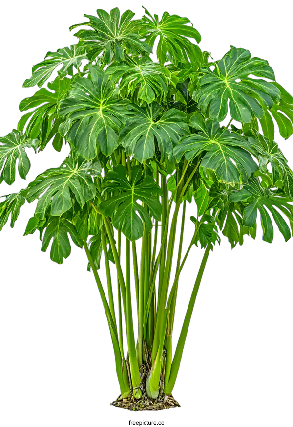 [Transparent Background PNG]Green Monstera Plant Isolated On White Background