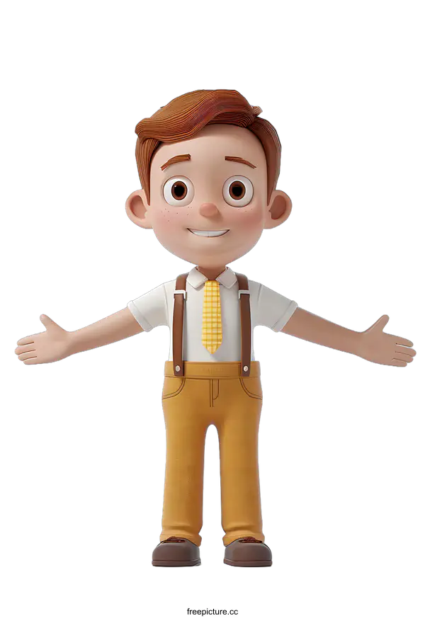 [Transparent Background PNG]3D cartoon character of a boy
