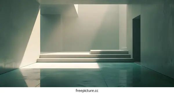Modern Minimalist Interior Design with Steps and Light