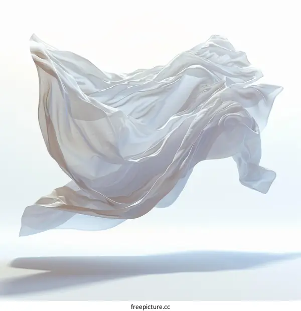 White flowing silk fabric