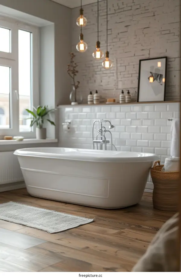 Modern Farmhouse Bathroom with Bathtub