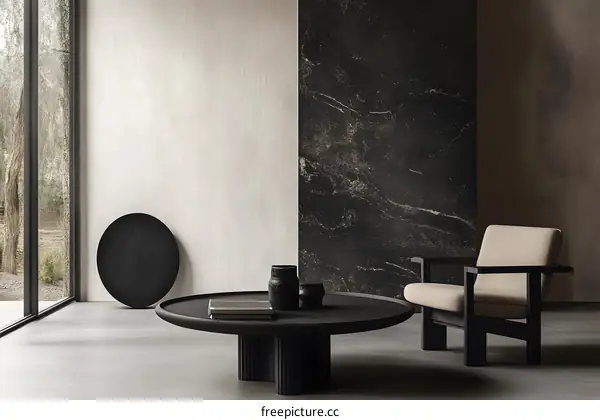Modern Interior Design with Black and Beige Furniture