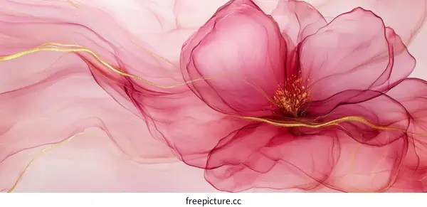 Abstract Floral Art with Delicate Lines