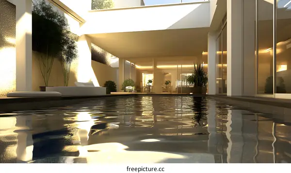 Modern Minimalist Pool Design With Lush Greenery