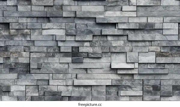 Gray Slate Brick Wall Texture Background