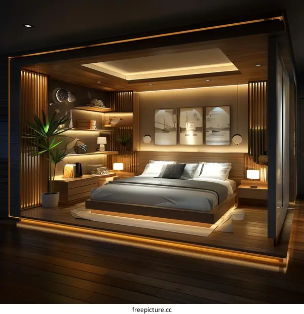 Modern Wooden Bedroom Interior Design