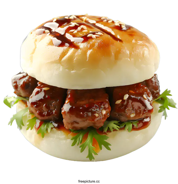 [Transparent Background PNG]Delicious hamburger on white background