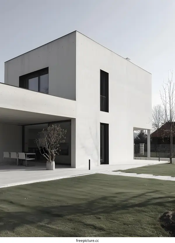 Modern Minimalist House with Large Windows