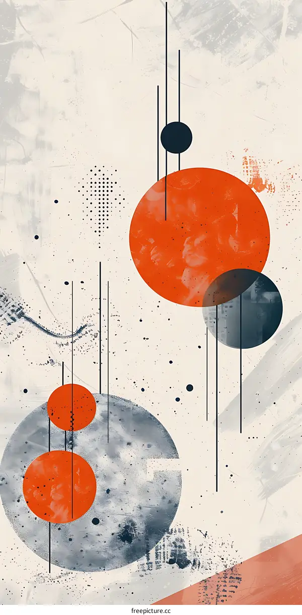 Abstract Geometric Shapes with Orange and Black Colors
