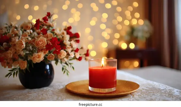 Romantic Candlelight Decor with Flowers