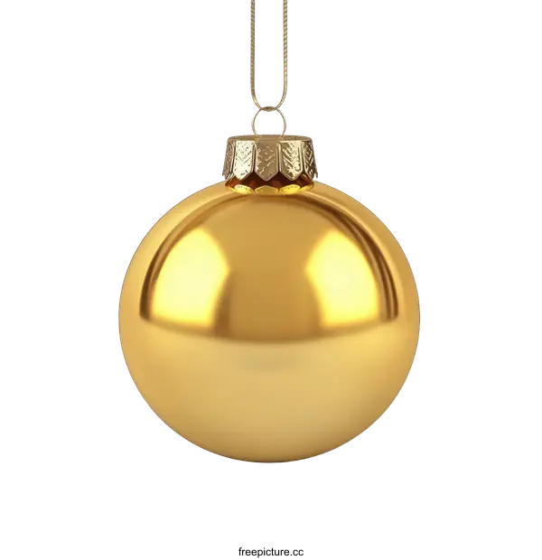 [Transparent Background PNG]Golden Christmas Ornament Ball