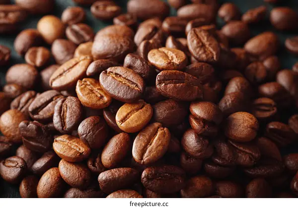 Close-up of Roasted Coffee Beans
