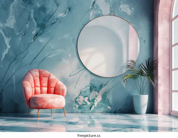 Modern Stylish Interior Design with Marble Wall