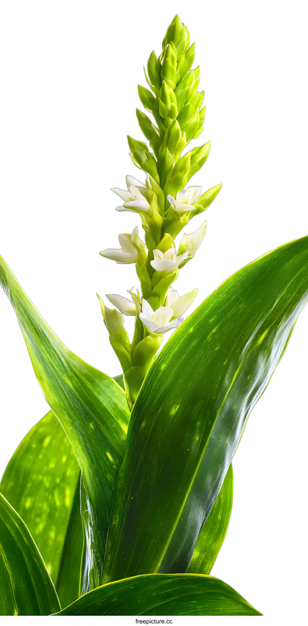 [Transparent Background PNG]Close Up White Flowers and Green Leaves