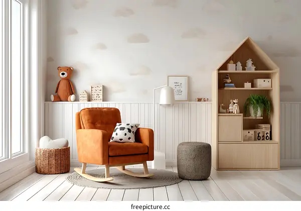 Cozy Nursery Room with Rocking Chair