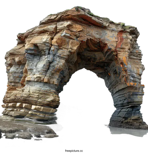 [Transparent Background PNG]The Patterns and Colors of a Rocky Arch