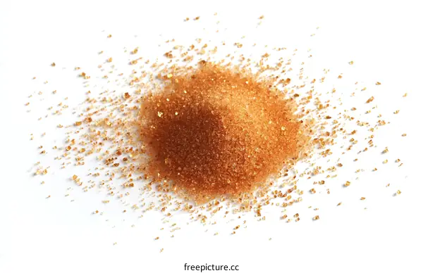 Golden Brown Sugar Crystals Displayed