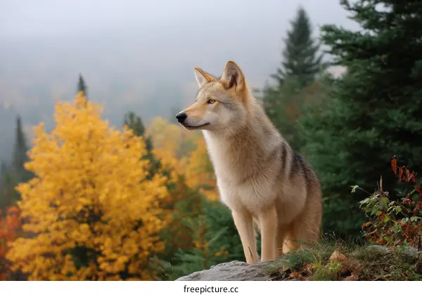 Autumn Mountain Wolf Landscape Photography