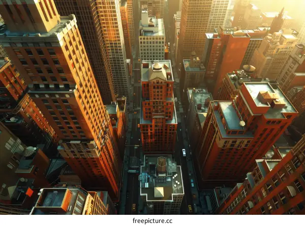 Aerial View of a Busy Cityscape