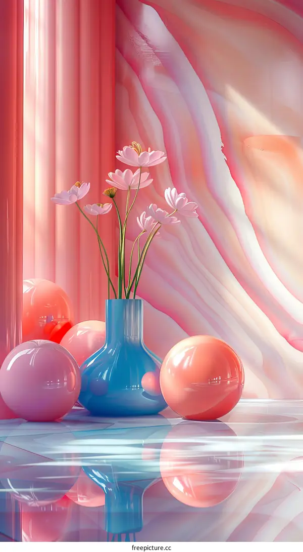 Abstract Floral Still Life in Pastel Tones