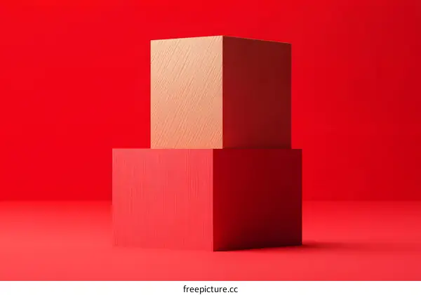 Red and Beige Geometric Shapes Abstract Background
