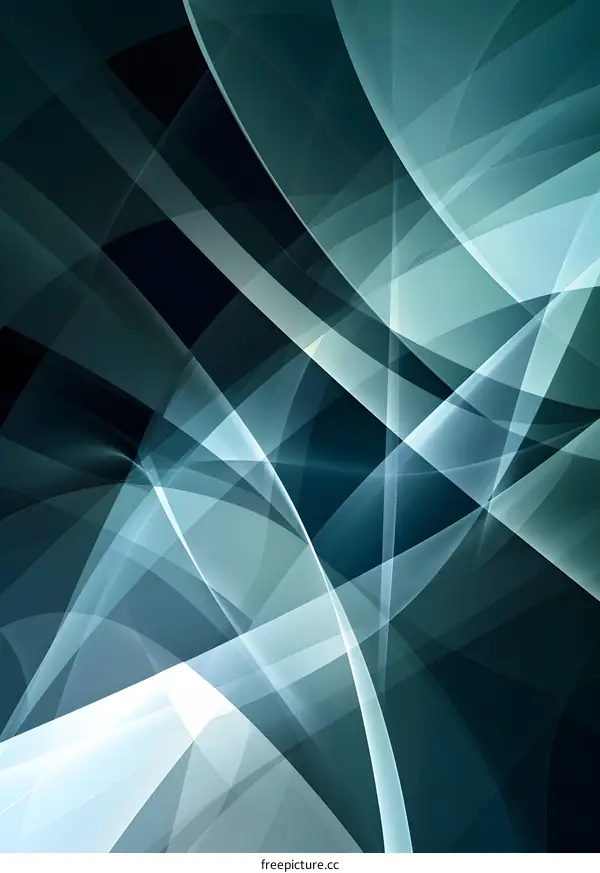 Abstract Blue and White Background with Curved Lines